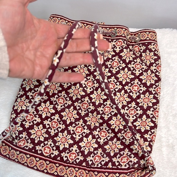 Vera Bradley Medallion Maroon Drawstring Quilted Backpack - Picture 5 of 7